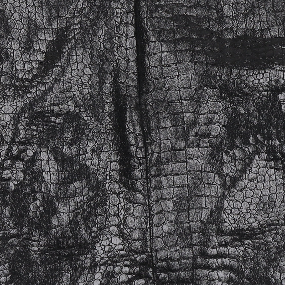 Motel Womens Black Animal Print Polyester A-Line Skirt Size L Zip