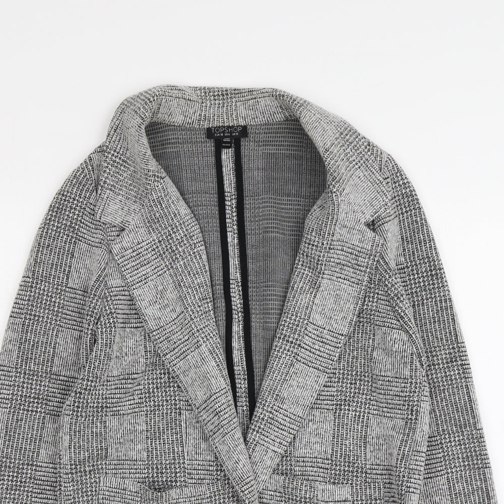 Womens UK Size 10 Topshop Grey Cardigan Jumper