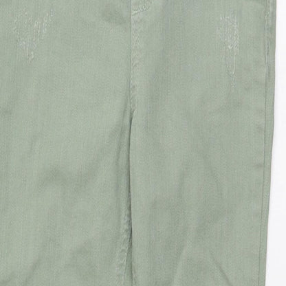 Denim & Co. Girls Green Cotton Jegging Jeans Size 6-7 Years Regular Pullover - Distressed