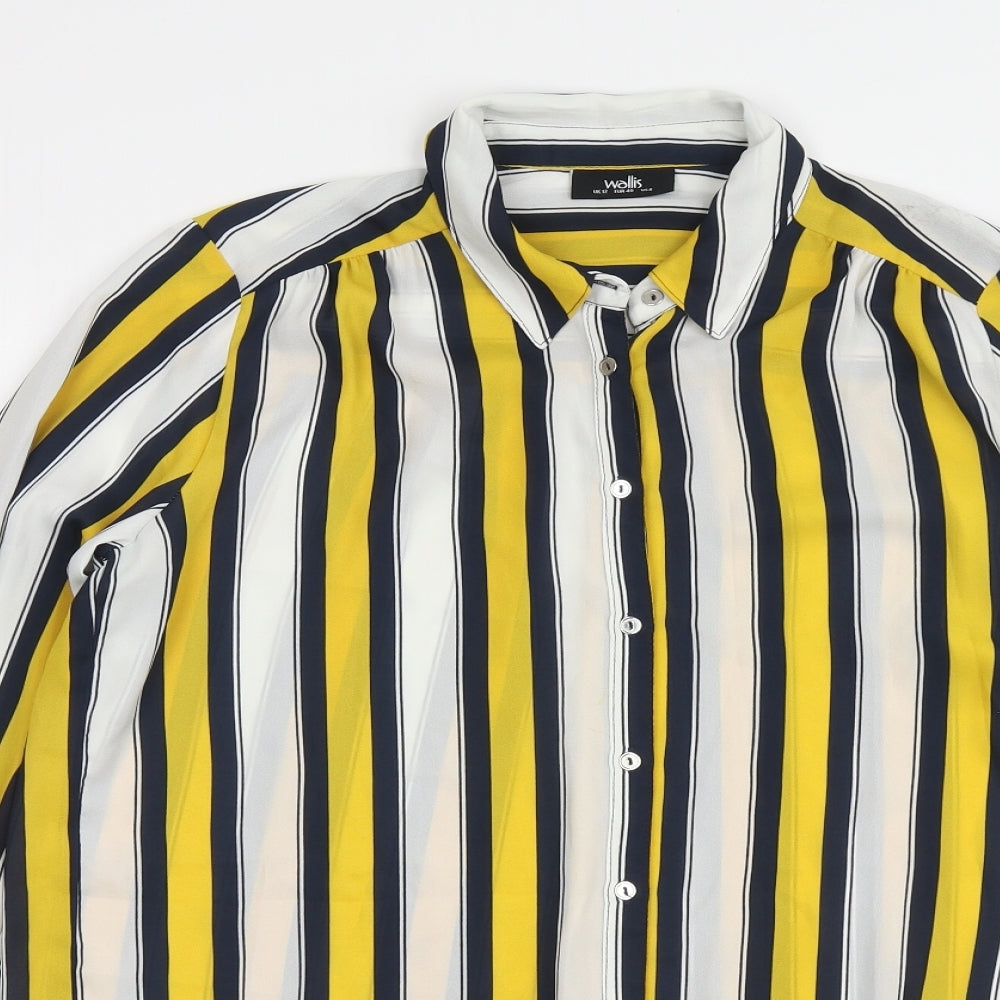 Womens UK Size 12 Wallis Multicoloured Basic Button-Up