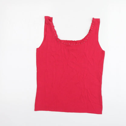 Womens UK Size 16 Wallis Pink Basic Tank