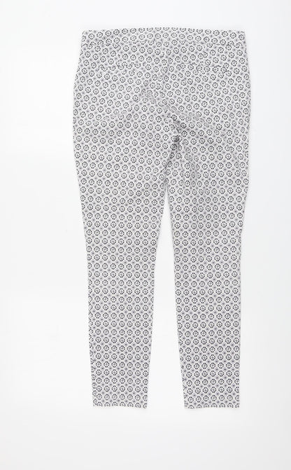 Womens UK Size 10 Dorothy Perkins Regular Fit Chino White Trousers