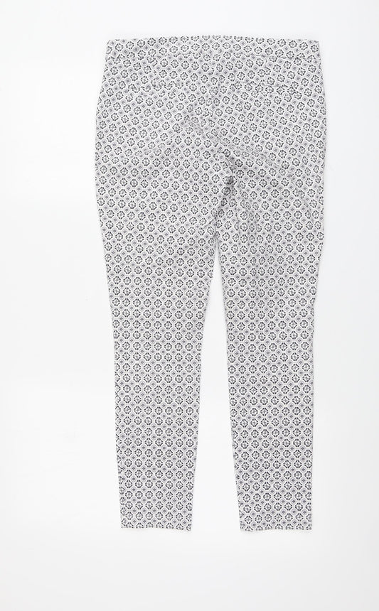 Womens UK Size 10 Dorothy Perkins Regular Fit Chino White Trousers