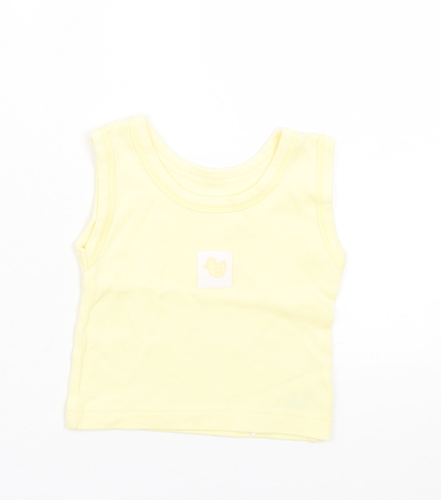 Dunnes Stores Girls Yellow Cotton Basic Tank Size 3-6 Months Crew Neck Pullover - Duck