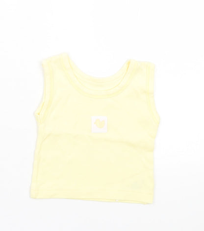 Dunnes Stores Girls Yellow Cotton Basic Tank Size 3-6 Months Crew Neck Pullover - Duck