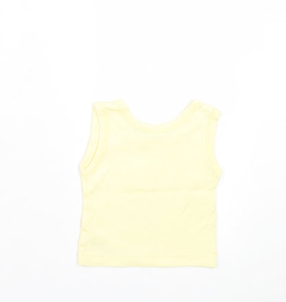 Dunnes Stores Girls Yellow Cotton Basic Tank Size 3-6 Months Crew Neck Pullover - Duck
