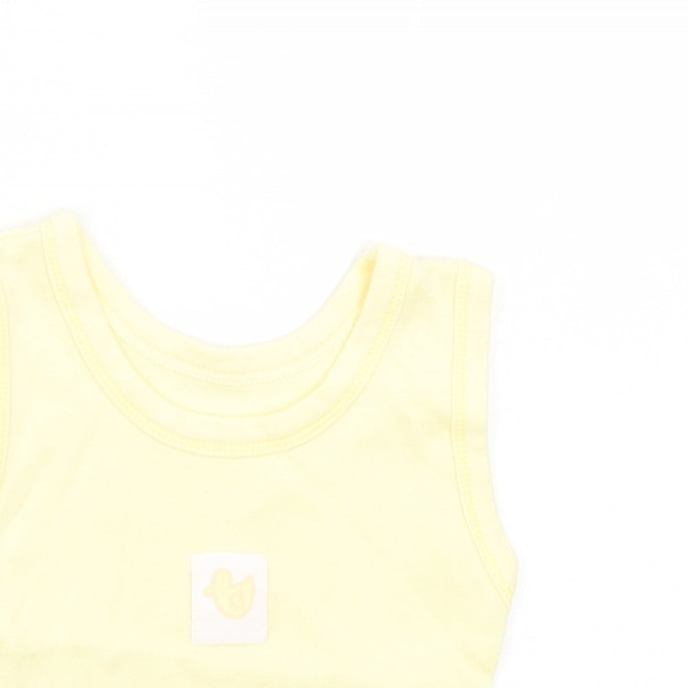 Dunnes Stores Girls Yellow Cotton Basic Tank Size 3-6 Months Crew Neck Pullover - Duck