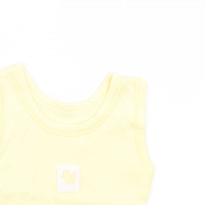 Dunnes Stores Girls Yellow Cotton Basic Tank Size 3-6 Months Crew Neck Pullover - Duck