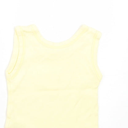 Dunnes Stores Girls Yellow Cotton Basic Tank Size 3-6 Months Crew Neck Pullover - Duck