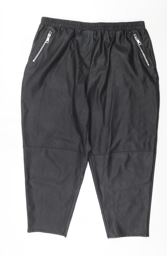 Womens UK Size 38 in ASOS Regular Fit Cropped Black Trousers
