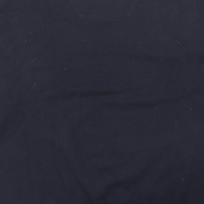 TOM TAILOR Mens Blue V-Neck Cotton Pullover Jumper Size L