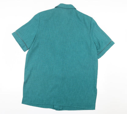 Womens UK Size 18 ELVI Green Basic Button-Up