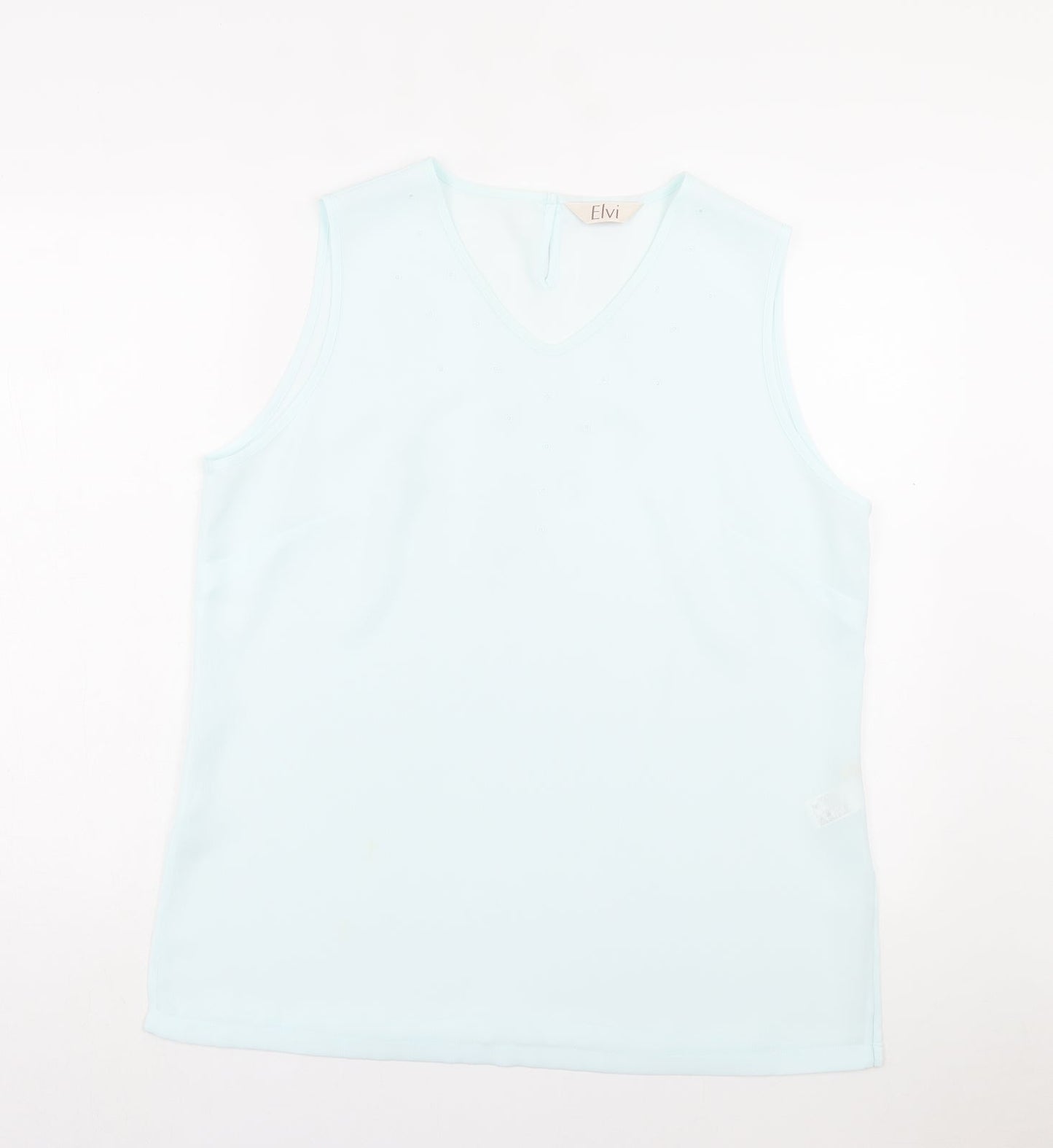 Womens UK Size 18 ELVI Blue Basic Tank