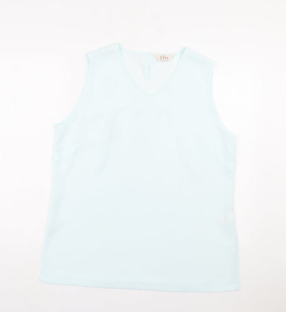 Womens UK Size 18 ELVI Blue Basic Tank