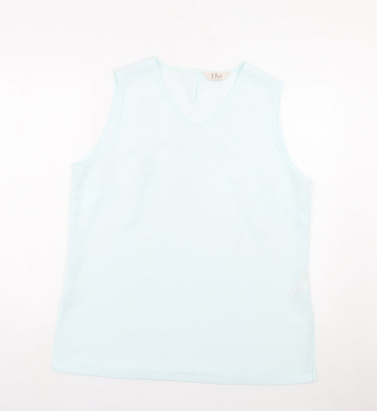 Womens UK Size 18 ELVI Blue Basic Tank