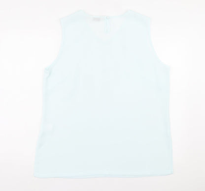 Womens UK Size 18 ELVI Blue Basic Tank
