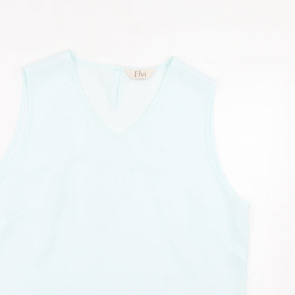 Womens UK Size 18 ELVI Blue Basic Tank