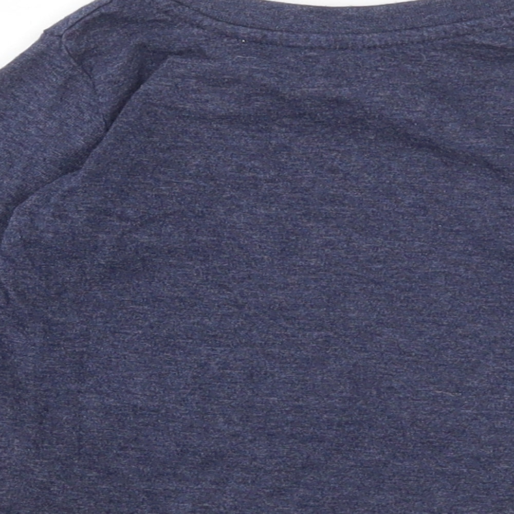 Mini Rebel Boys Blue Cotton Basic T-Shirt Size 9-12 Months Round Neck - Slogan