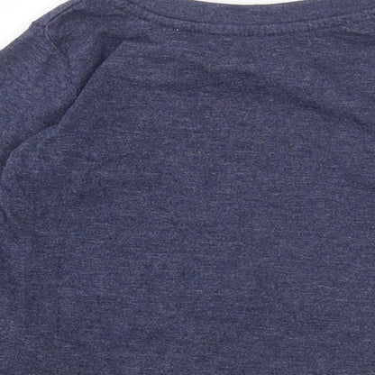 Mini Rebel Boys Blue Cotton Basic T-Shirt Size 9-12 Months Round Neck - Slogan