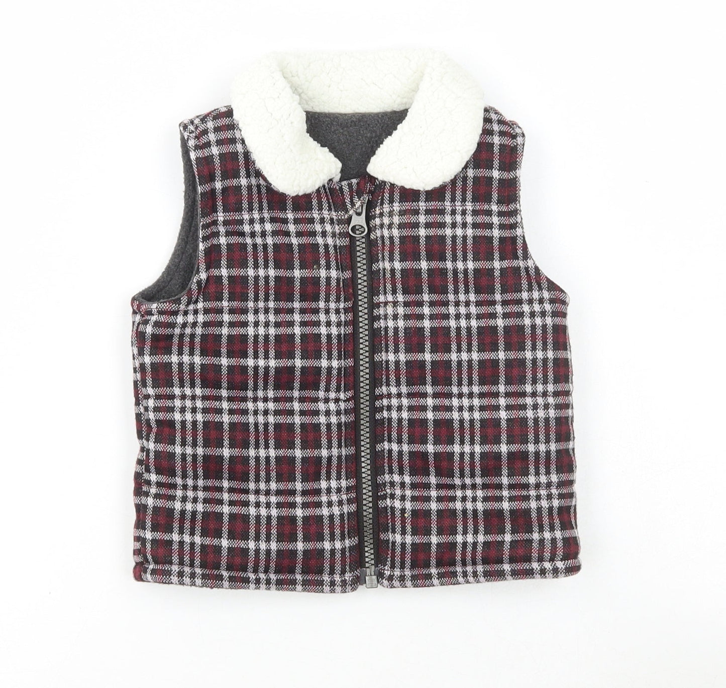 Nutmeg Baby Black Plaid Gilet Jacket Size 3-6 Months Zip