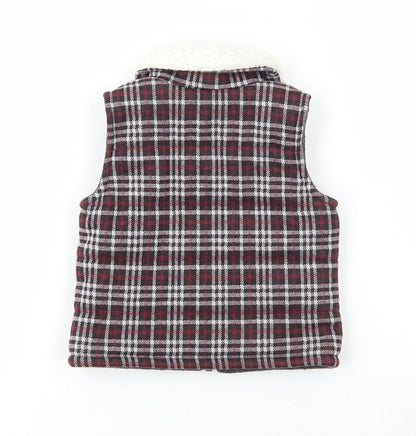 Nutmeg Baby Black Plaid Gilet Jacket Size 3-6 Months Zip