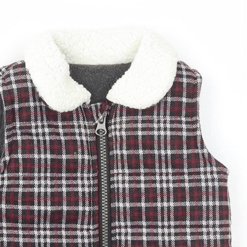 Nutmeg Baby Black Plaid Gilet Jacket Size 3-6 Months Zip