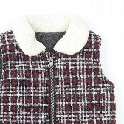 Nutmeg Baby Black Plaid Gilet Jacket Size 3-6 Months Zip
