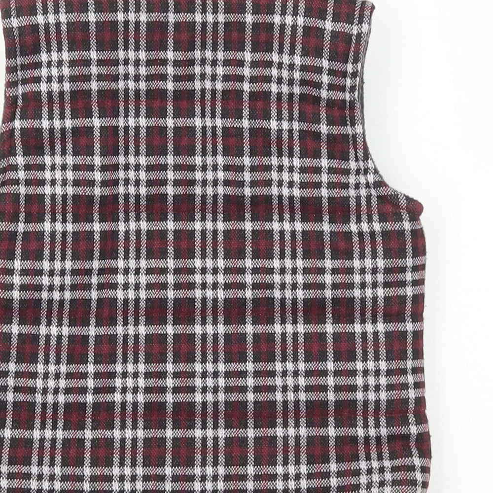 Nutmeg Baby Black Plaid Gilet Jacket Size 3-6 Months Zip