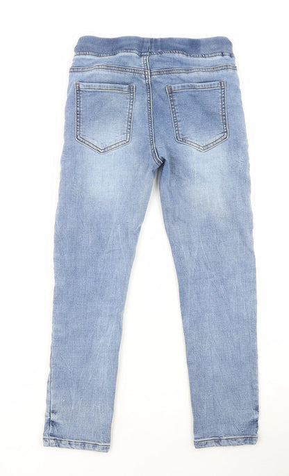 NEXT Boys Blue Cotton Jegging Jeans Size 9 Months Regular Tie