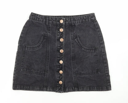 Womens UK Size 8 Stradivarius A-Line Denim Skirt