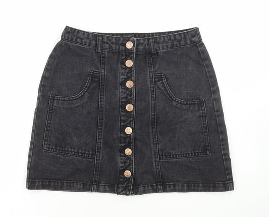 Womens UK Size 8 Stradivarius A-Line Denim Skirt