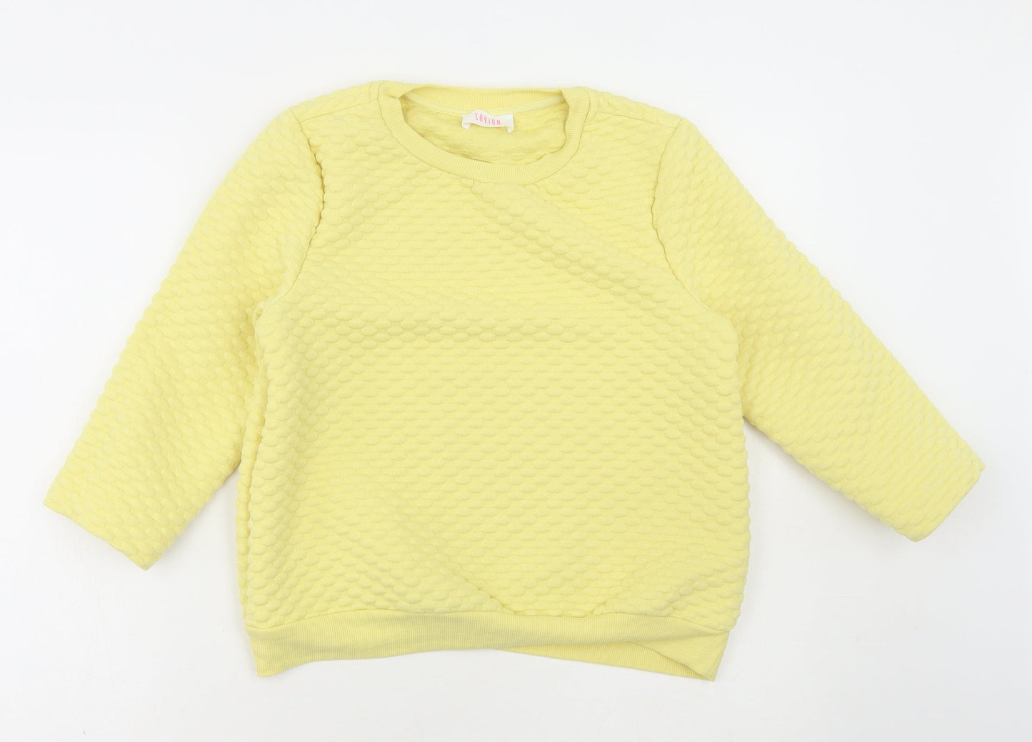 Savida Womens Yellow Polyester Pullover Sweatshirt Size S Pullover