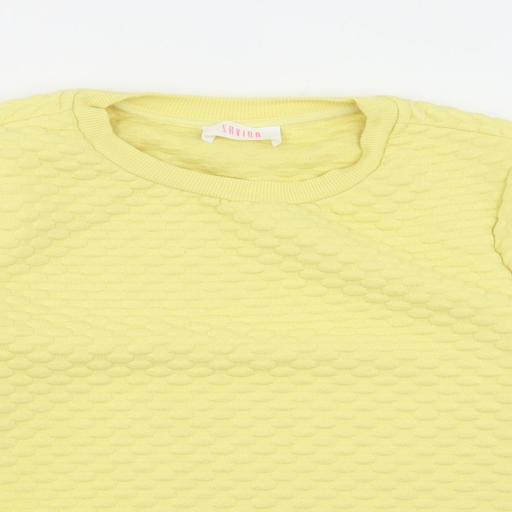 Savida Womens Yellow Polyester Pullover Sweatshirt Size S Pullover