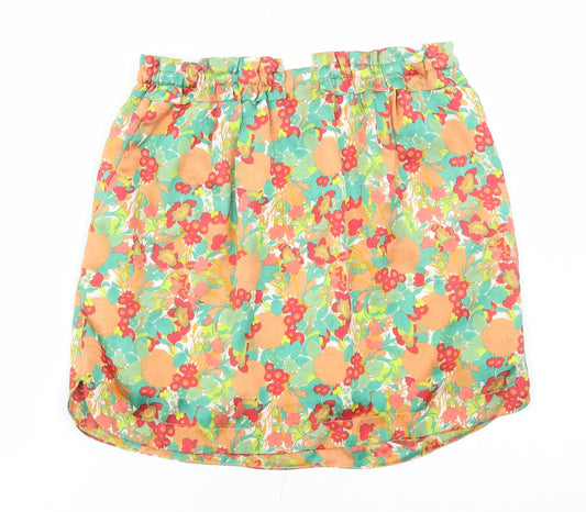 FOREVER 21 Womens Multicoloured Floral Polyester A-Line Skirt Size S