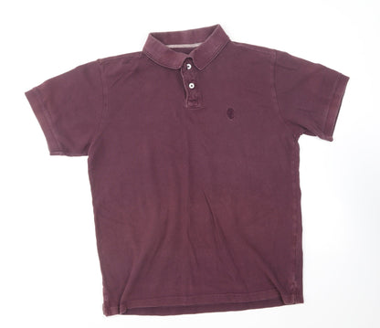 Capsule Mens Purple Cotton Polo Size L Collared Pullover