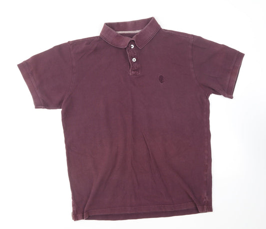 Capsule Mens Purple Cotton Polo Size L Collared Pullover