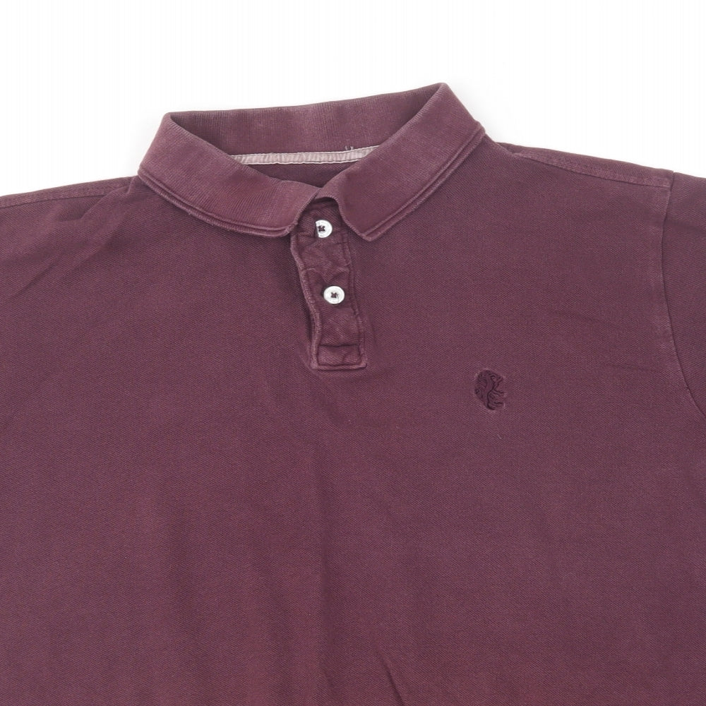 Capsule Mens Purple Cotton Polo Size L Collared Pullover