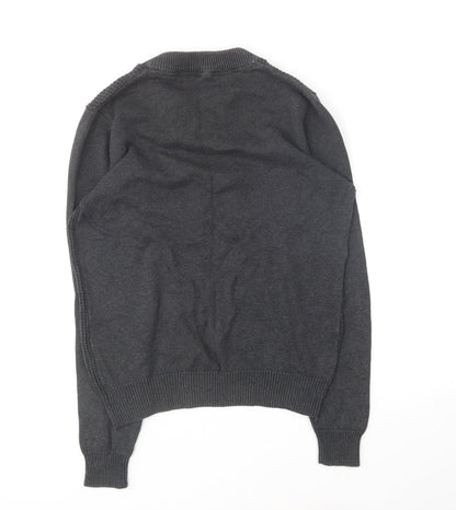 Cedar Wood State Mens Grey Round Neck Cotton Pullover Jumper Size S