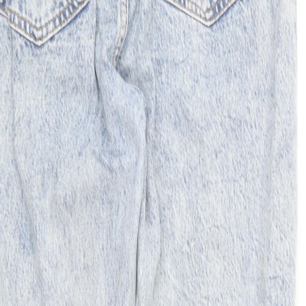 Pull&Bear Womens Blue Cotton Straight Jeans Size 28 in L27 in Regular Button