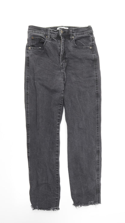 Pull&Bear Womens Grey Cotton Skinny Jeans Size 26 in L25 in Regular Button