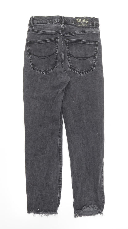 Pull&Bear Womens Grey Cotton Skinny Jeans Size 26 in L25 in Regular Button