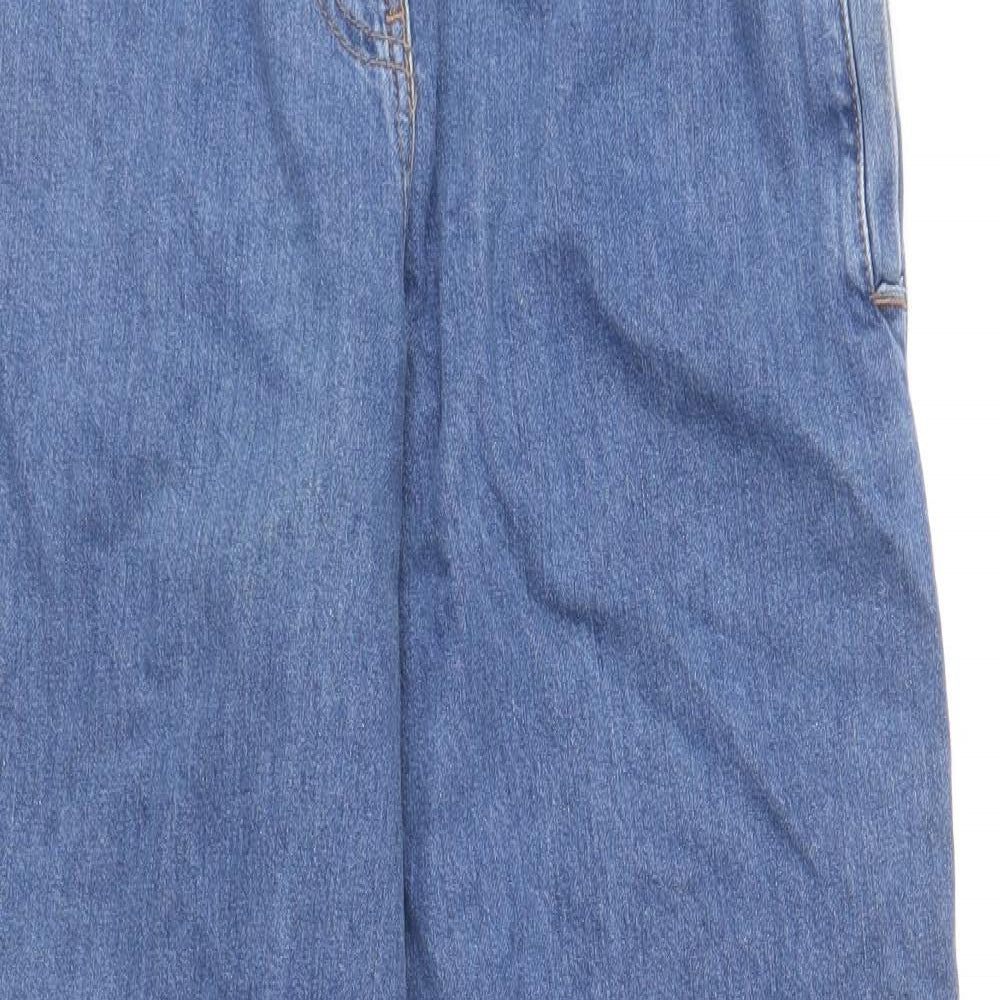 River Island Womens Blue Cotton Straight Jeans Size 10 L32.5 in Regular Hook & Loop
