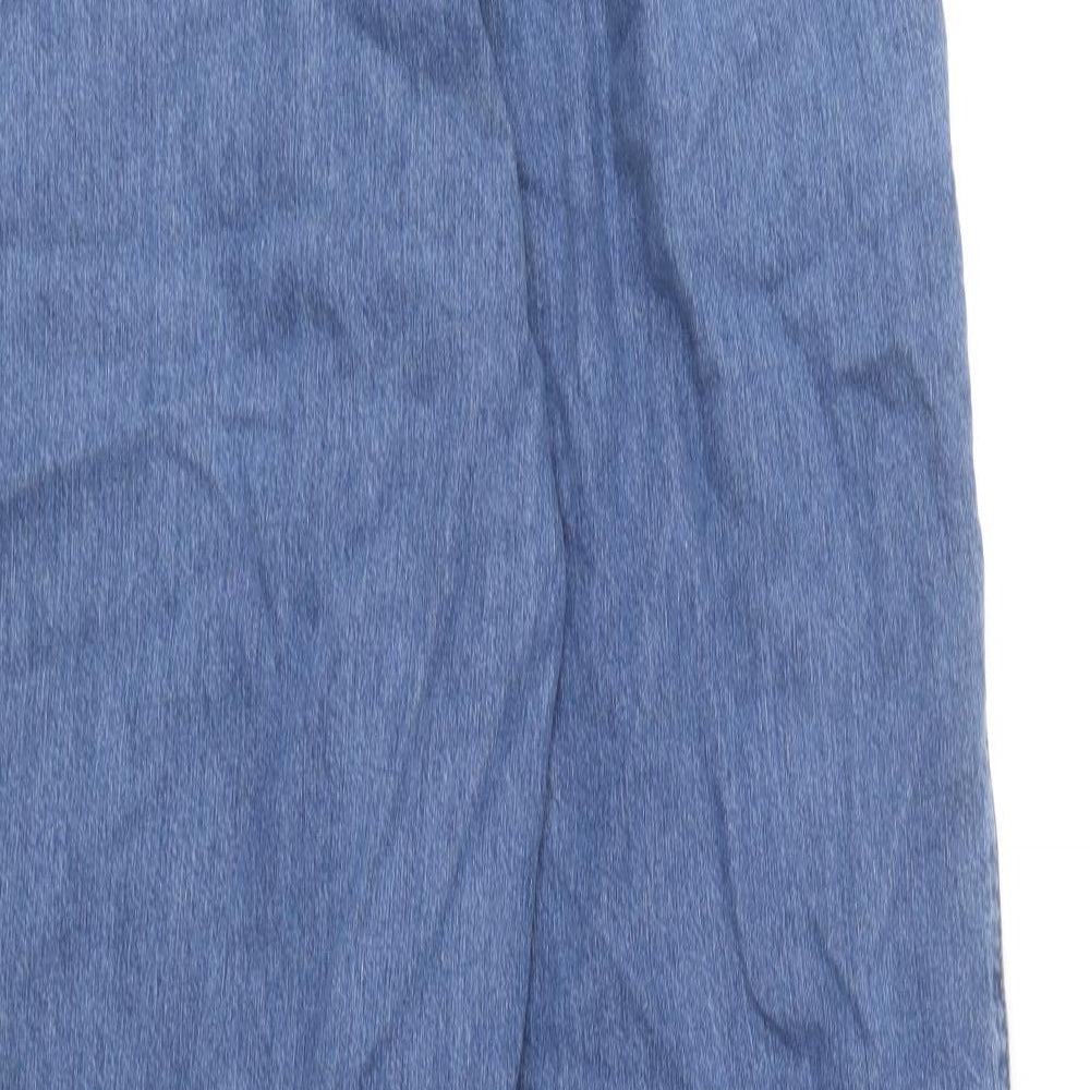 River Island Womens Blue Cotton Straight Jeans Size 10 L32.5 in Regular Hook & Loop
