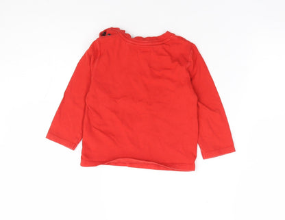 Timberland Boys Red 100% Cotton Pullover T-Shirt Size 2 Years Crew Neck Pullover - Warlus