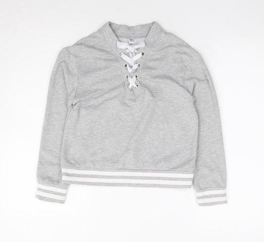 90 Degree Girls Grey Rayon Pullover Sweatshirt Size M Pullover
