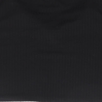 Dunnes Womens Black Polyester Cropped Polo Size 2XL Collared - Ribbed