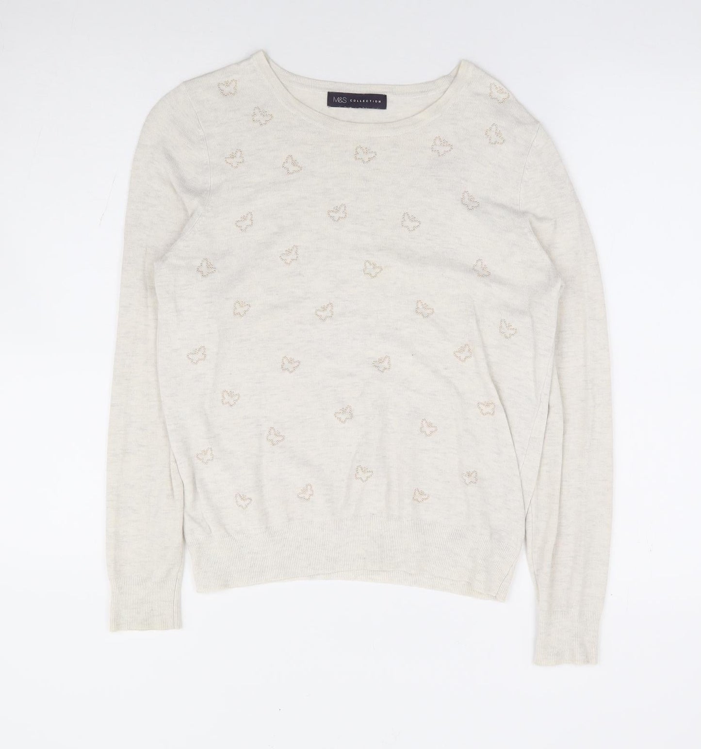 Womens UK Size 12 Marks and Spencer Beige Pullover Jumper