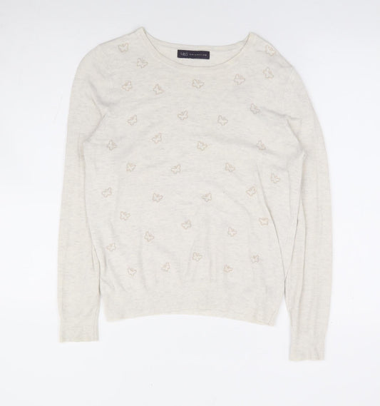 Womens UK Size 12 Marks and Spencer Beige Pullover Jumper
