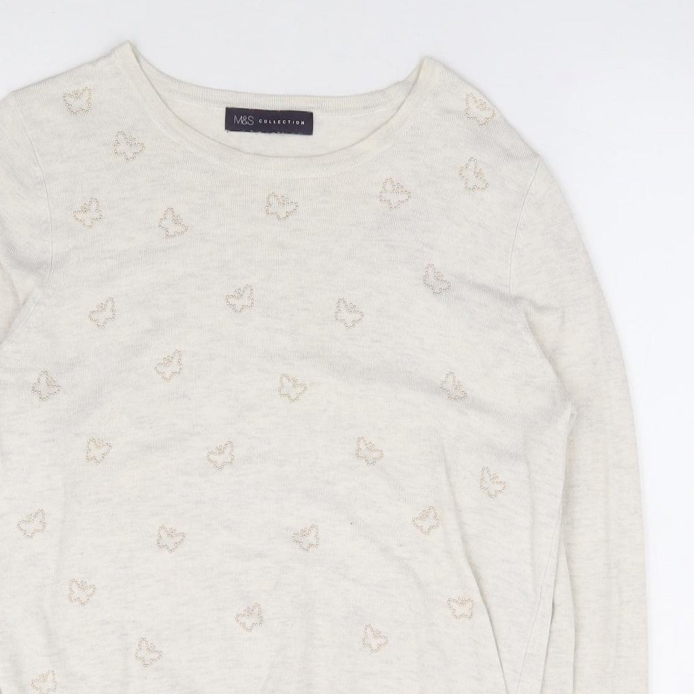 Womens UK Size 12 Marks and Spencer Beige Pullover Jumper