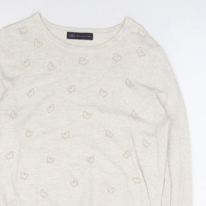 Womens UK Size 12 Marks and Spencer Beige Pullover Jumper